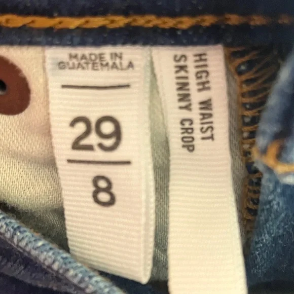 LOFT button fly high waist slim pockets skinny crop frayed cuff jeans EUC 8 - Picture 14 of 14